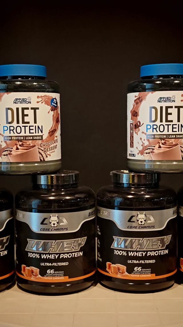 Whey and diet protein supplements available at Fitness Glory